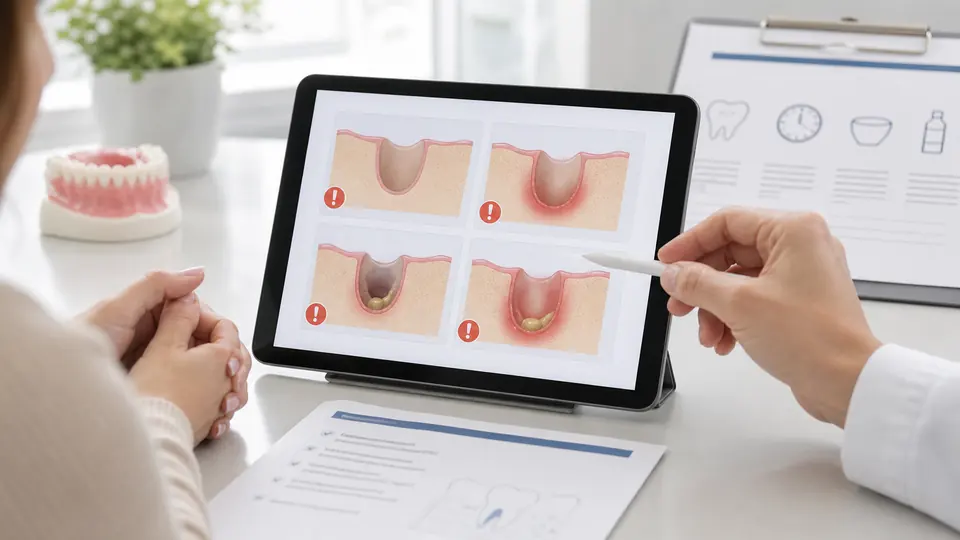 Educational image showing what an infected tooth extraction may look like