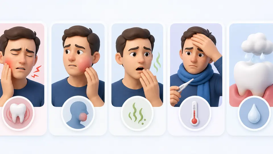 Checklist of signs of infection after tooth extraction